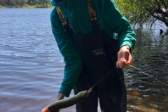 Stuart Fitzsimons with a massive black loch fresh water eel